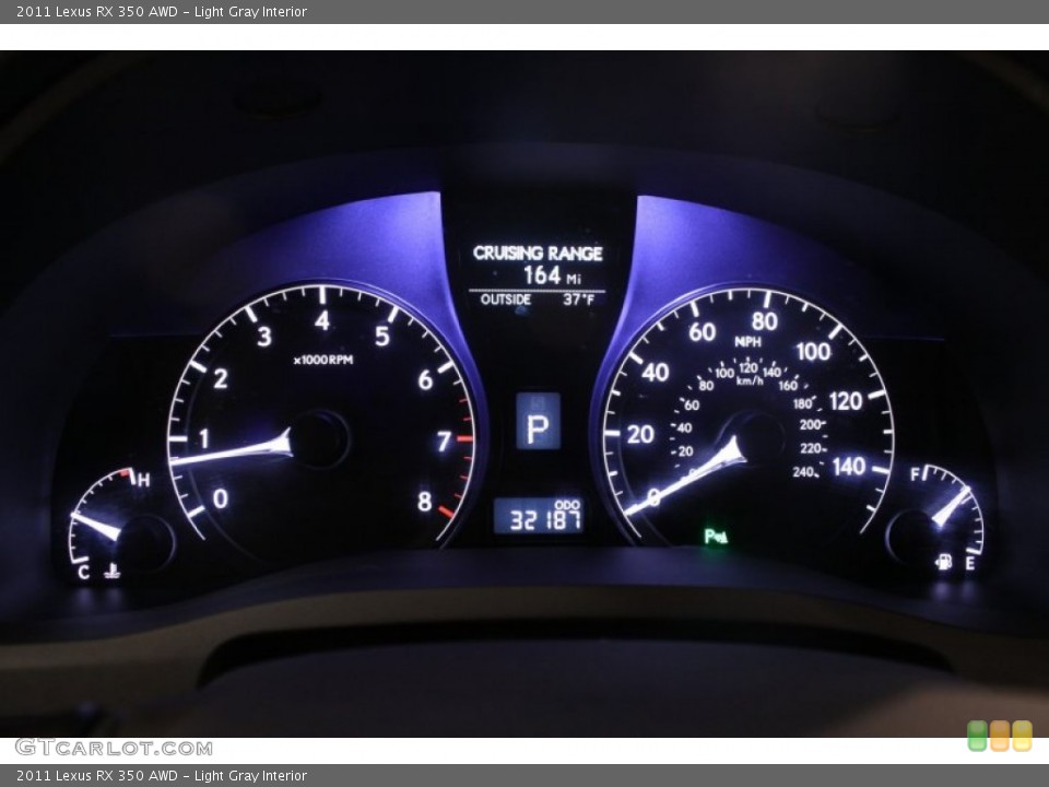 Light Gray Interior Gauges for the 2011 Lexus RX 350 AWD #75600771