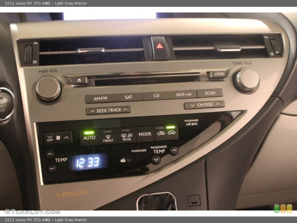 Light Gray Interior Controls for the 2011 Lexus RX 350 AWD #75601111