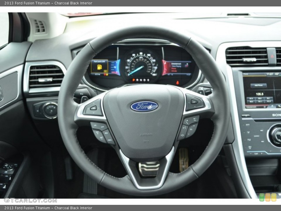 Charcoal Black Interior Steering Wheel for the 2013 Ford Fusion Titanium #75601181
