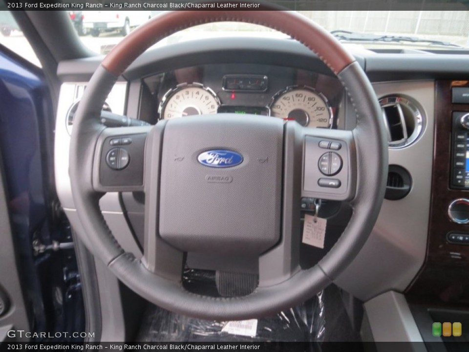 King Ranch Charcoal Black/Chaparral Leather Interior Steering Wheel for the 2013 Ford Expedition King Ranch #75607640