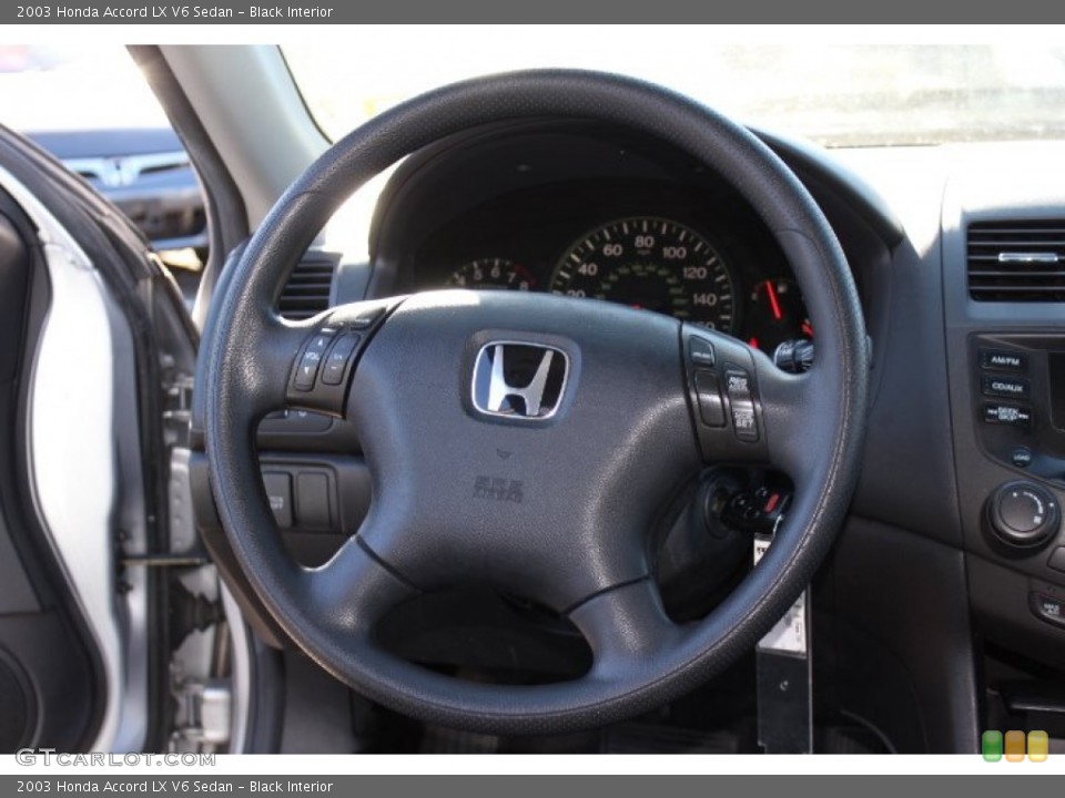 Black Interior Steering Wheel for the 2003 Honda Accord LX V6 Sedan #75608624