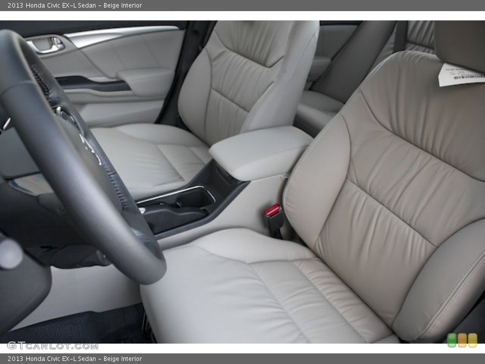 Beige Interior Front Seat for the 2013 Honda Civic EX-L Sedan #75614342