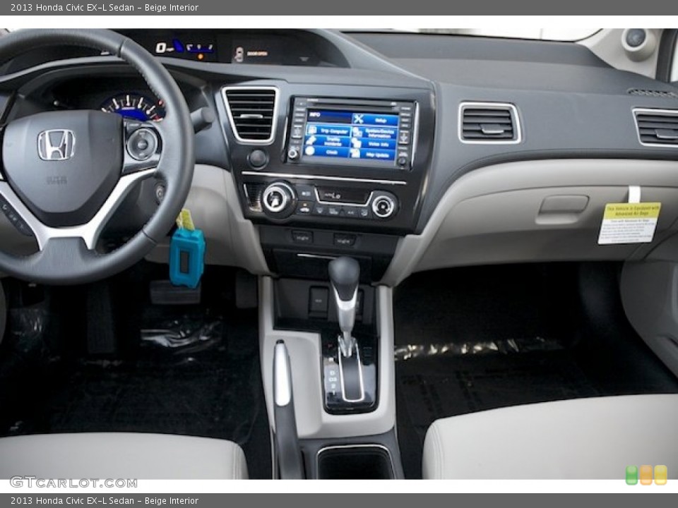Beige Interior Dashboard for the 2013 Honda Civic EX-L Sedan #75614376