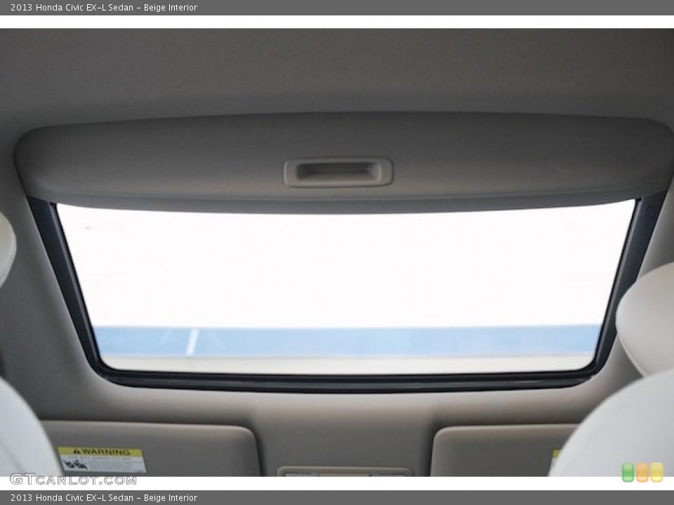 Beige Interior Sunroof for the 2013 Honda Civic EX-L Sedan #75614409