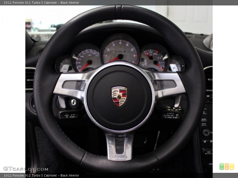 Black Interior Steering Wheel for the 2011 Porsche 911 Turbo S Cabriolet #75620688