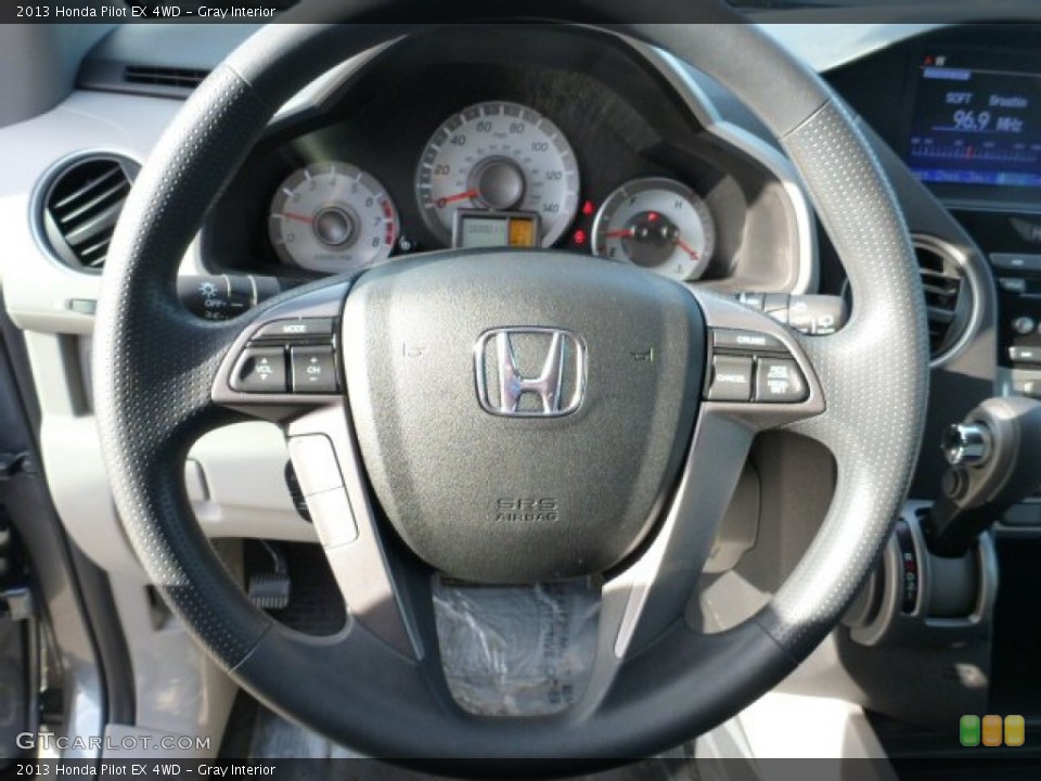 Gray Interior Steering Wheel for the 2013 Honda Pilot EX 4WD #75620775
