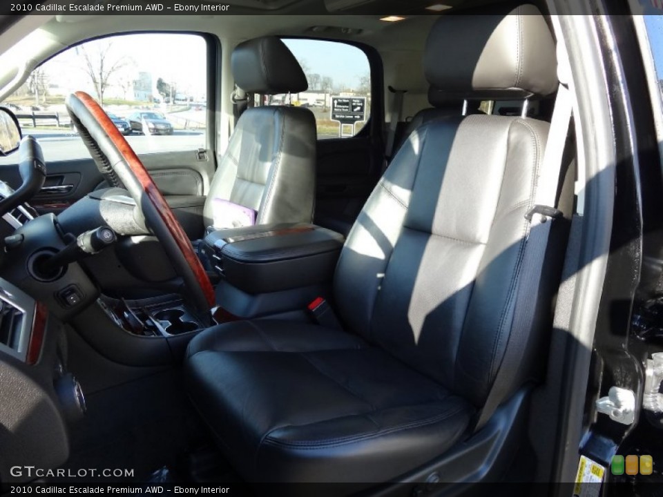 Ebony Interior Front Seat for the 2010 Cadillac Escalade Premium AWD #75628345