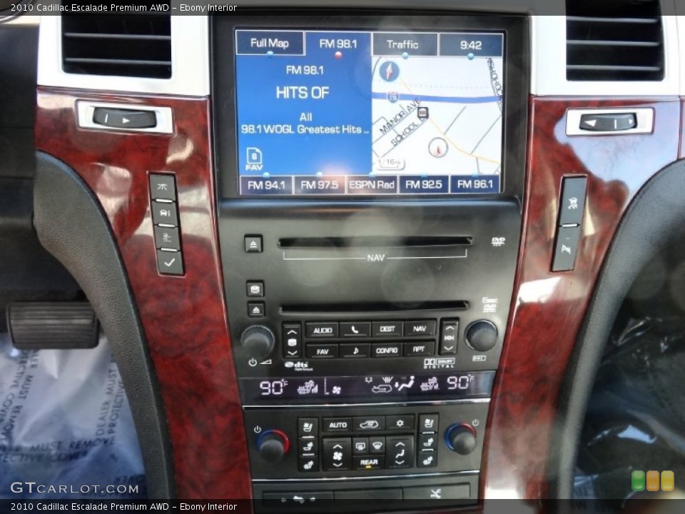 Ebony Interior Controls for the 2010 Cadillac Escalade Premium AWD #75628647