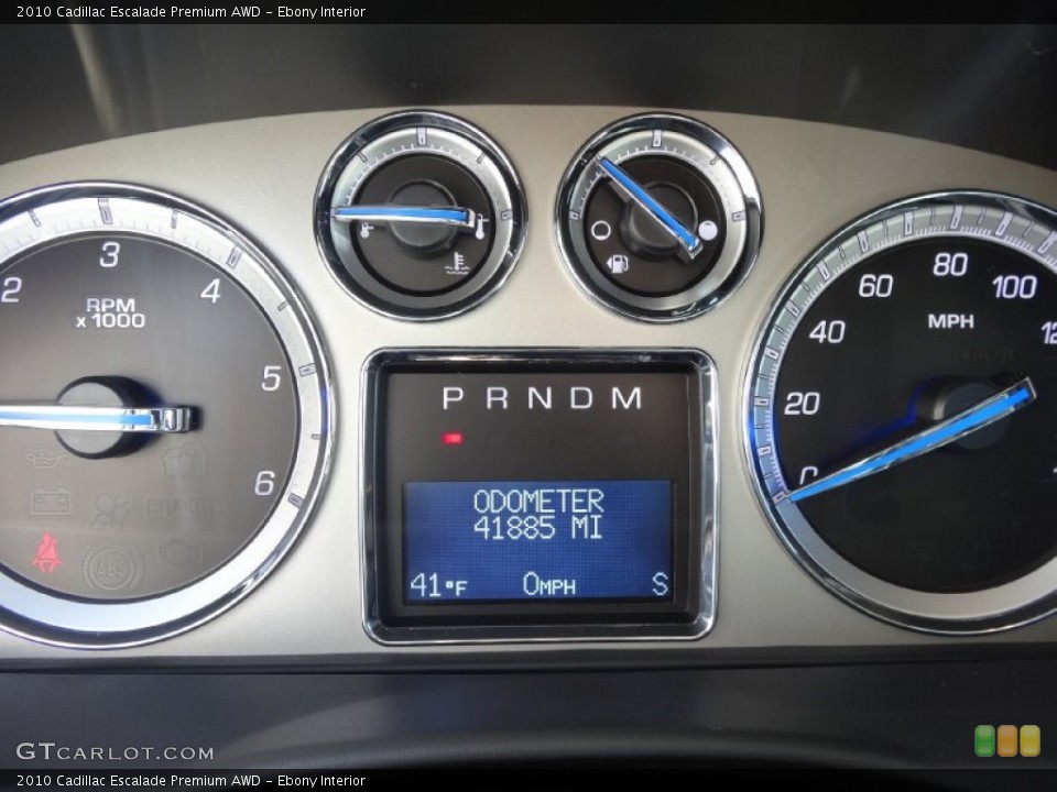 Ebony Interior Gauges for the 2010 Cadillac Escalade Premium AWD #75628668