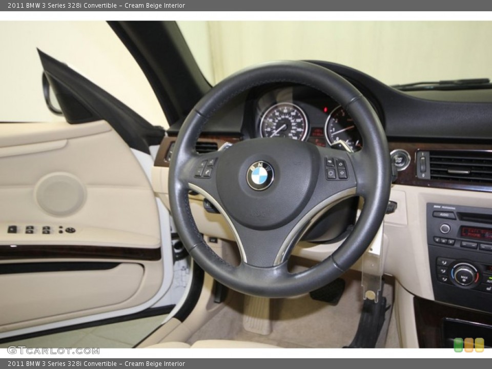 Cream Beige Interior Steering Wheel for the 2011 BMW 3 Series 328i Convertible #75629890