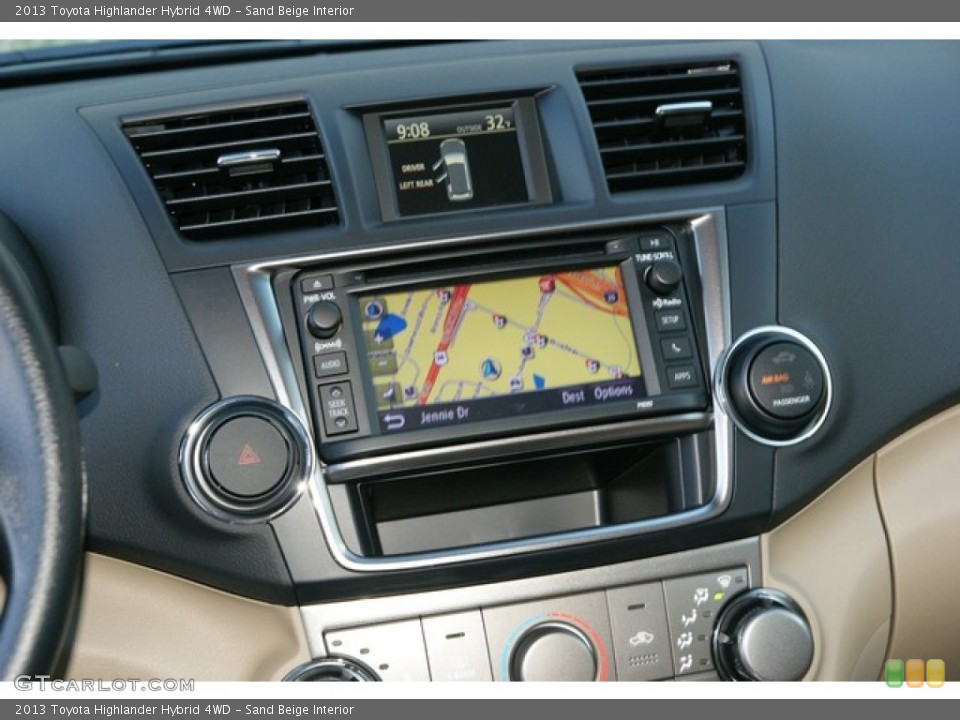 Sand Beige Interior Navigation for the 2013 Toyota Highlander Hybrid 4WD #75635826
