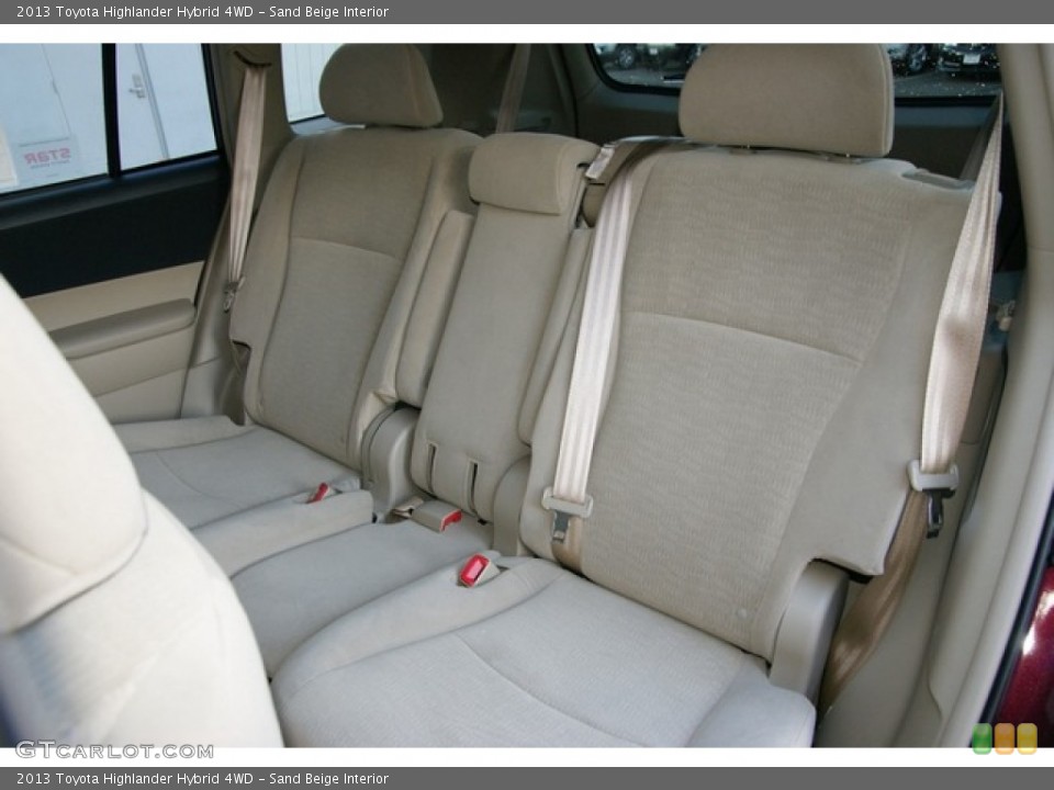 Sand Beige Interior Rear Seat for the 2013 Toyota Highlander Hybrid 4WD #75635847