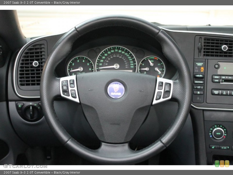Black/Gray Interior Steering Wheel for the 2007 Saab 9-3 2.0T Convertible #75637773