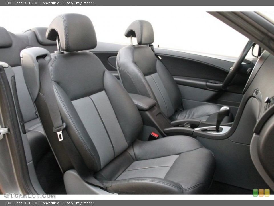 Black/Gray Interior Front Seat for the 2007 Saab 9-3 2.0T Convertible #75637867