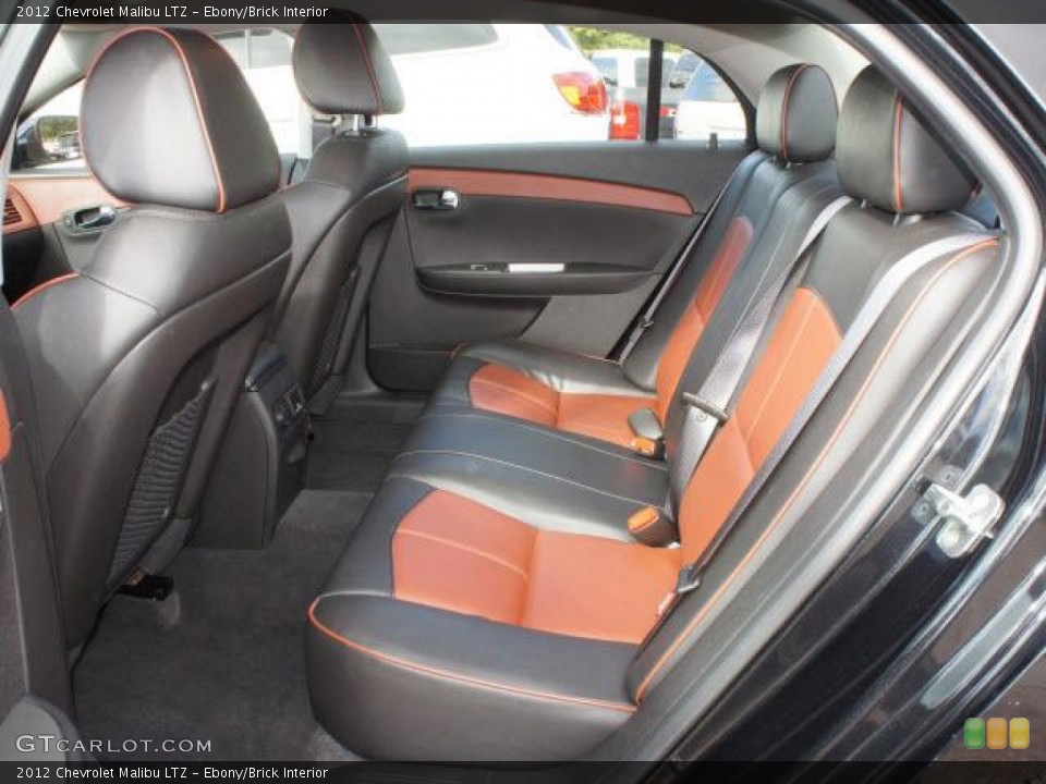 Ebony/Brick Interior Rear Seat for the 2012 Chevrolet Malibu LTZ #75640707