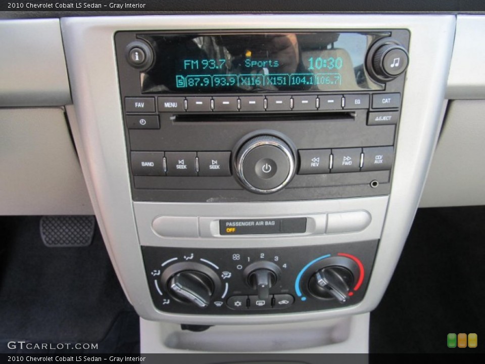Gray Interior Controls for the 2010 Chevrolet Cobalt LS Sedan #75641722