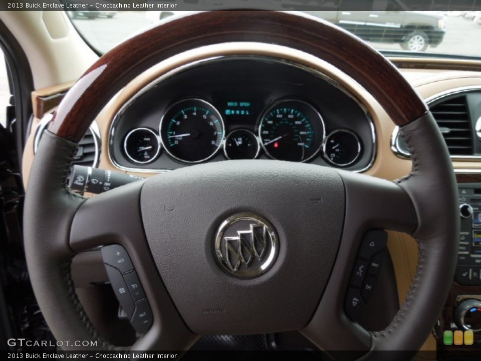 Choccachino Leather Interior Steering Wheel for the 2013 Buick Enclave Leather #75645834