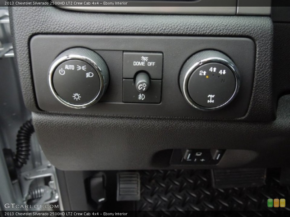 Ebony Interior Controls for the 2013 Chevrolet Silverado 2500HD LTZ Crew Cab 4x4 #75646962