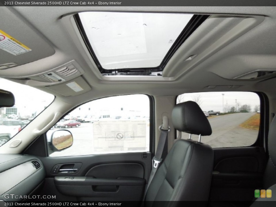 Ebony Interior Sunroof for the 2013 Chevrolet Silverado 2500HD LTZ Crew Cab 4x4 #75646977