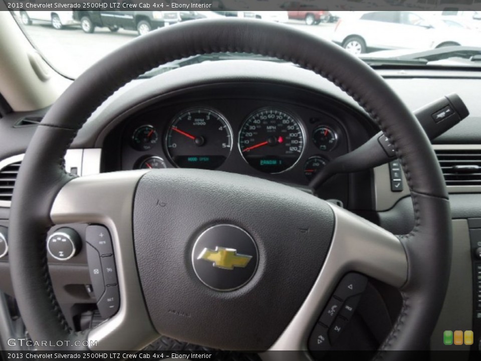 Ebony Interior Steering Wheel for the 2013 Chevrolet Silverado 2500HD LTZ Crew Cab 4x4 #75647031