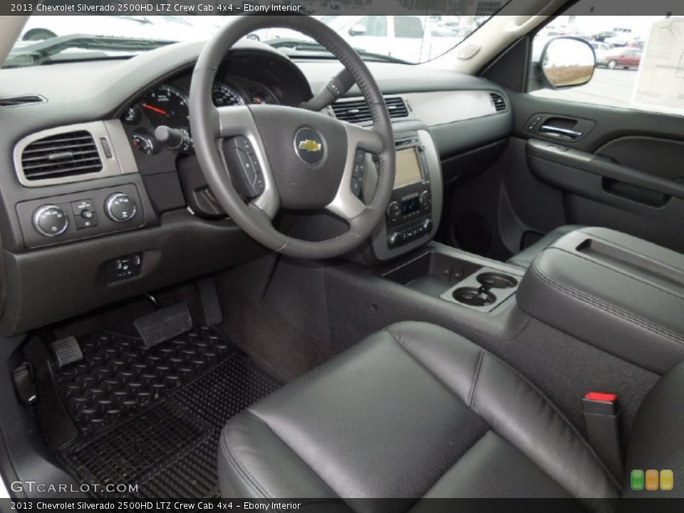 Ebony Interior Prime Interior for the 2013 Chevrolet Silverado 2500HD LTZ Crew Cab 4x4 #75647181