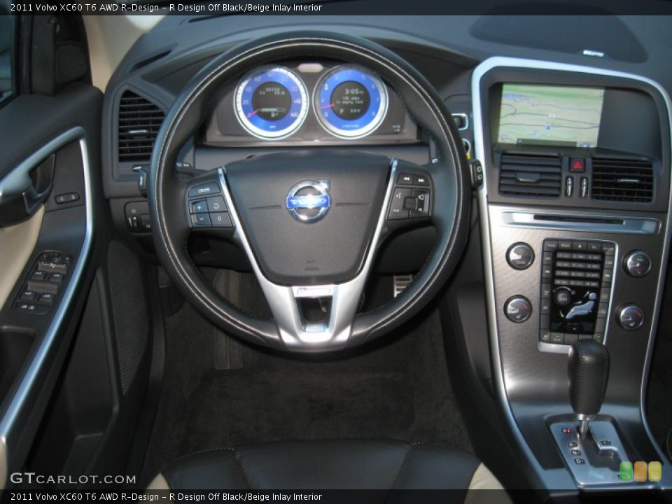 R Design Off Black/Beige Inlay Interior Steering Wheel for the 2011 Volvo XC60 T6 AWD R-Design #75649525