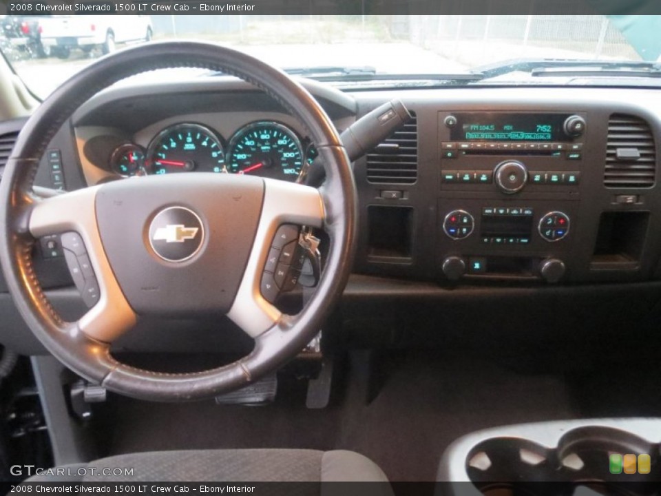 Ebony Interior Dashboard for the 2008 Chevrolet Silverado 1500 LT Crew Cab #75656778