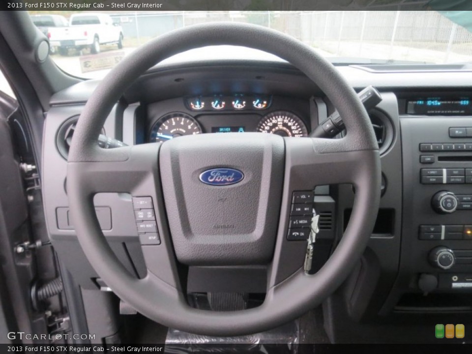 Steel Gray Interior Steering Wheel for the 2013 Ford F150 STX Regular Cab #75660509