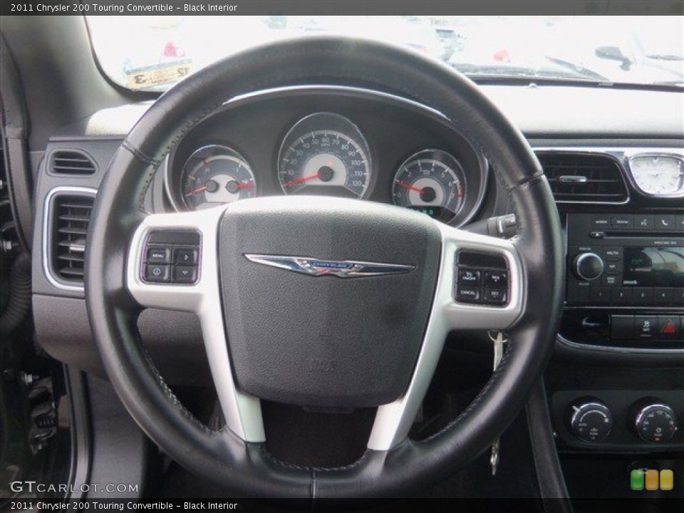 Black Interior Steering Wheel for the 2011 Chrysler 200 Touring Convertible #75661952