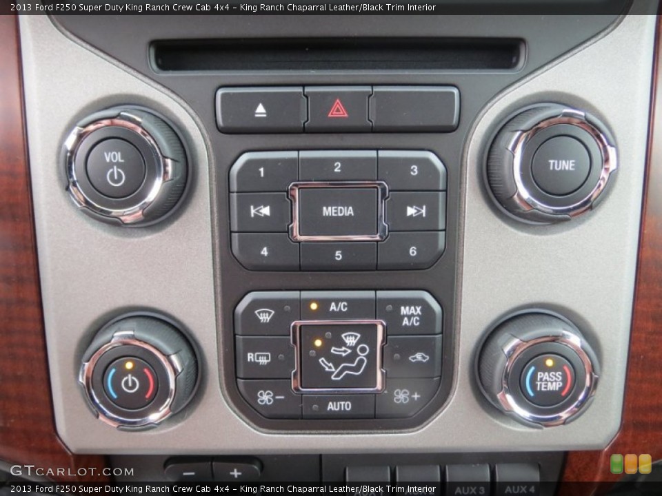 King Ranch Chaparral Leather/Black Trim Interior Controls for the 2013 Ford F250 Super Duty King Ranch Crew Cab 4x4 #75662232