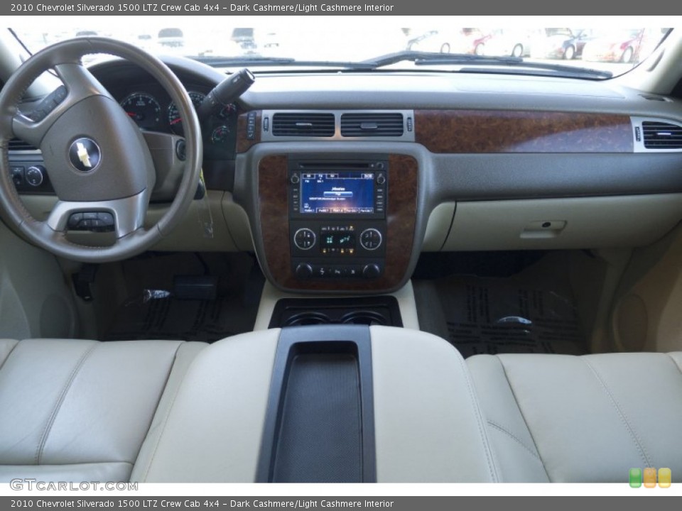 Dark Cashmere/Light Cashmere Interior Dashboard for the 2010 Chevrolet Silverado 1500 LTZ Crew Cab 4x4 #75663071