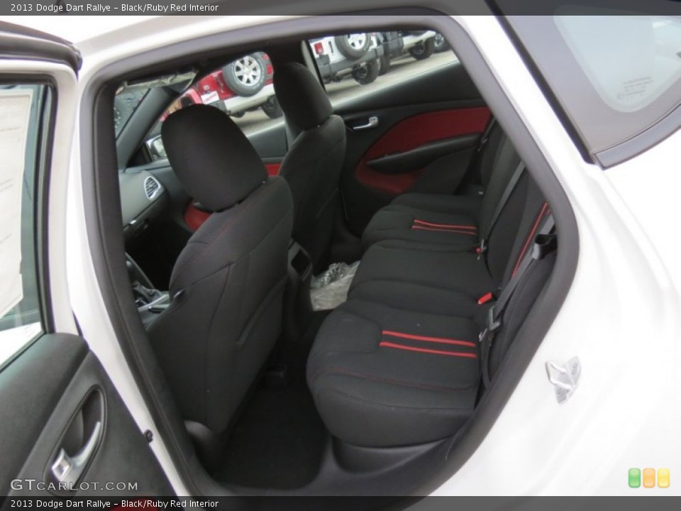 Black/Ruby Red Interior Rear Seat for the 2013 Dodge Dart Rallye #75666999