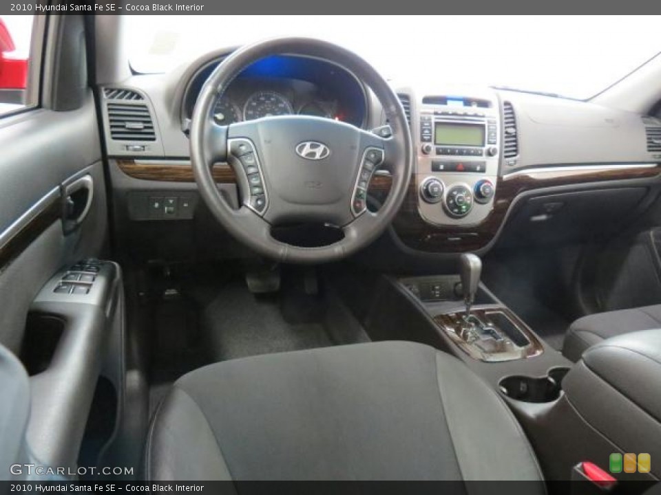 Cocoa Black Interior Dashboard for the 2010 Hyundai Santa Fe SE #75667176