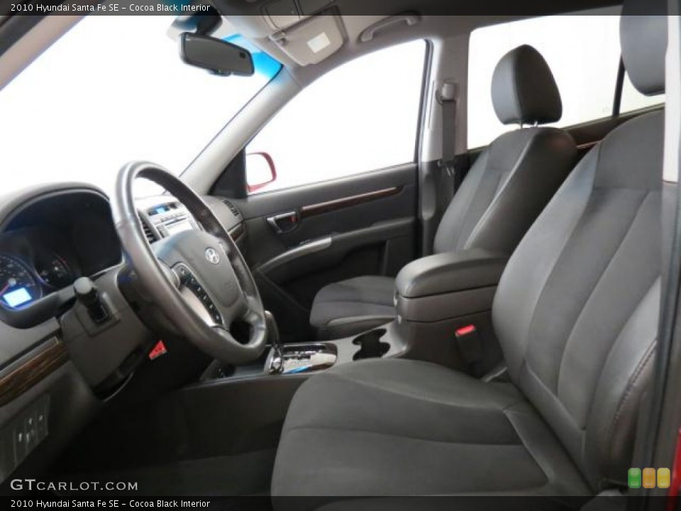 Cocoa Black Interior Photo for the 2010 Hyundai Santa Fe SE #75667191