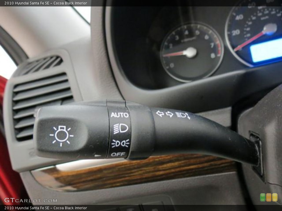 Cocoa Black Interior Controls for the 2010 Hyundai Santa Fe SE #75667254