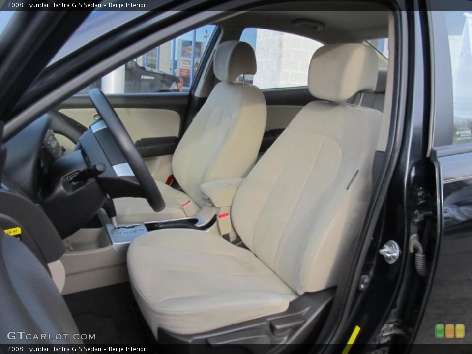Beige Interior Front Seat for the 2008 Hyundai Elantra GLS Sedan #75667610