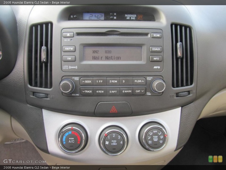 Beige Interior Controls for the 2008 Hyundai Elantra GLS Sedan #75667630