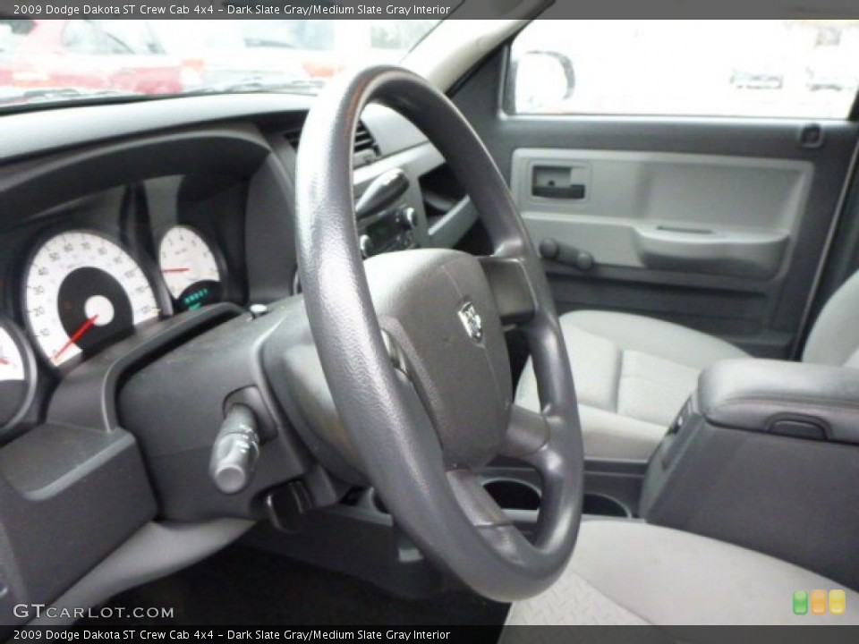 Dark Slate Gray/Medium Slate Gray Interior Steering Wheel for the 2009 Dodge Dakota ST Crew Cab 4x4 #75668169