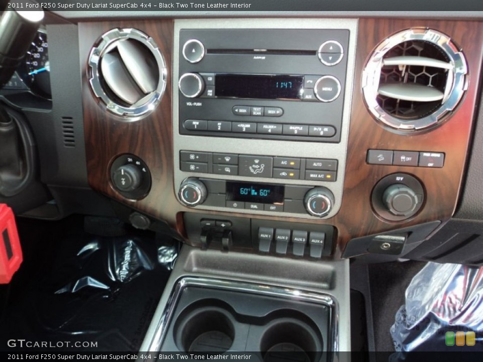 Black Two Tone Leather Interior Controls for the 2011 Ford F250 Super Duty Lariat SuperCab 4x4 #75674818
