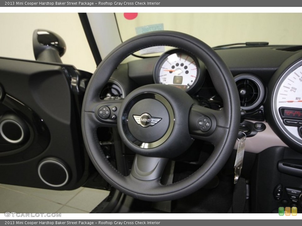 Rooftop Gray Cross Check Interior Steering Wheel for the 2013 Mini Cooper Hardtop Baker Street Package #75676043