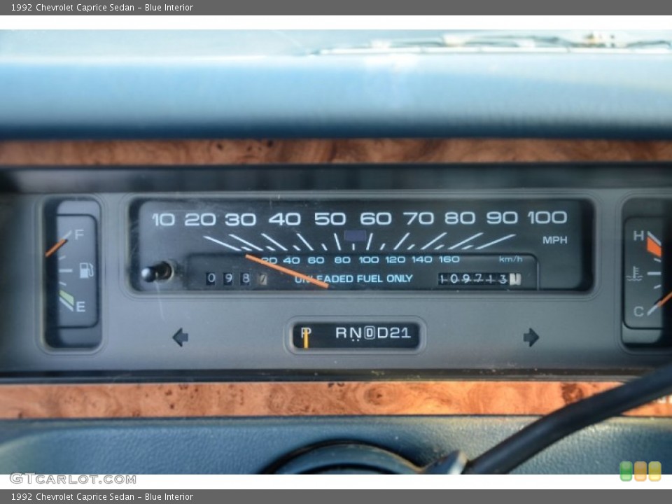 Blue Interior Gauges for the 1992 Chevrolet Caprice Sedan #75679811