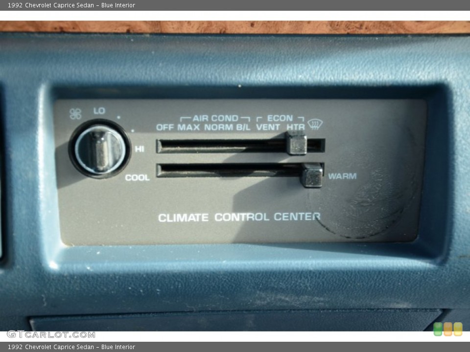 Blue Interior Controls for the 1992 Chevrolet Caprice Sedan #75679877