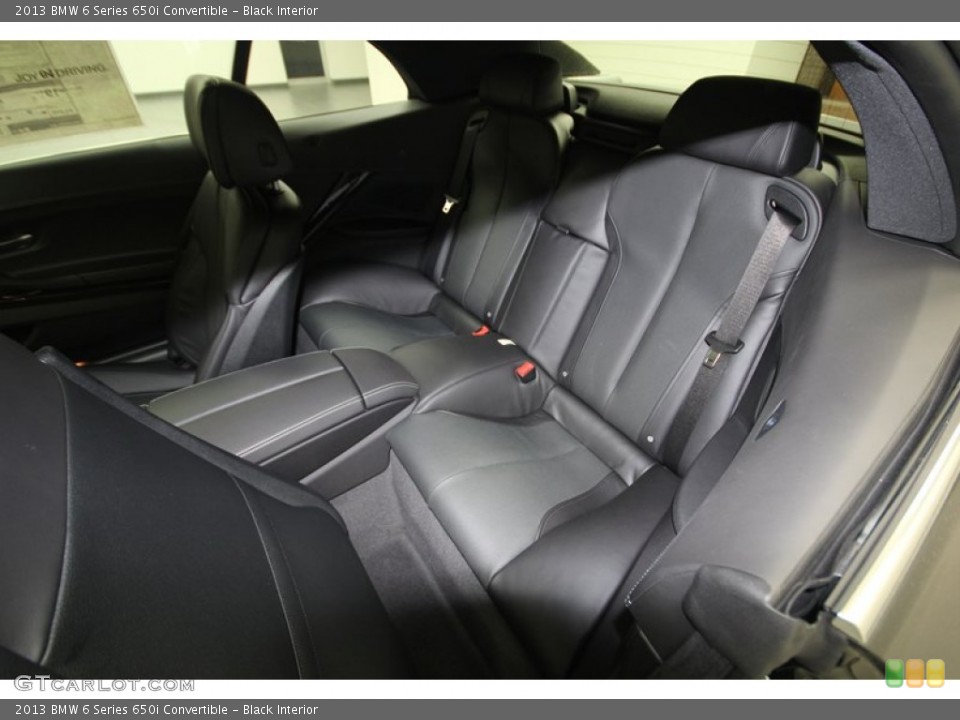 Black Interior Rear Seat for the 2013 BMW 6 Series 650i Convertible #75680928