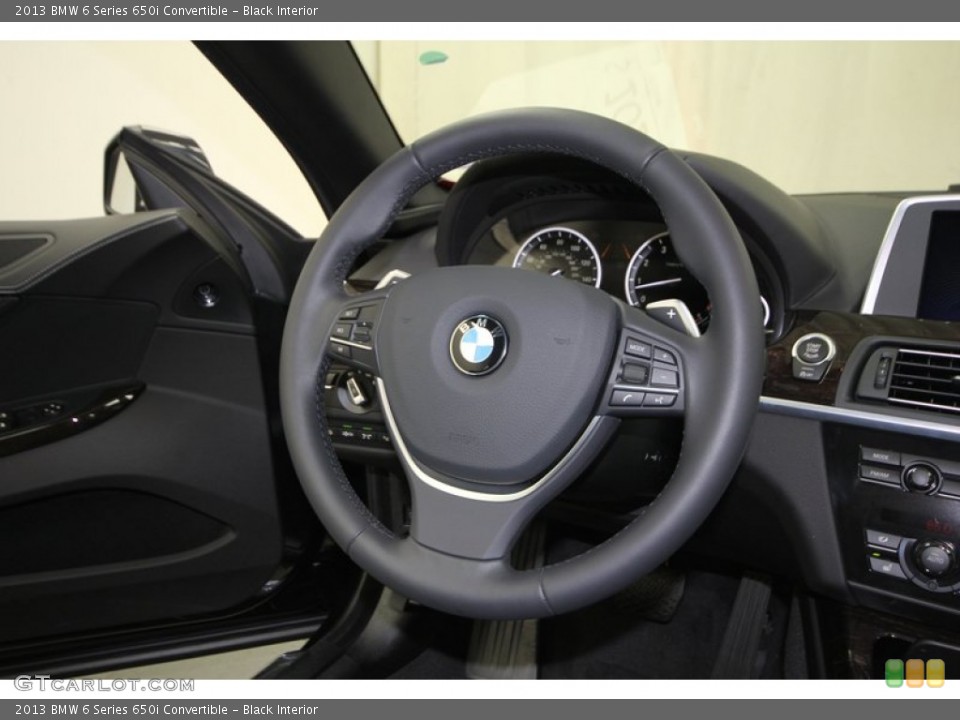 Black Interior Steering Wheel for the 2013 BMW 6 Series 650i Convertible #75681228