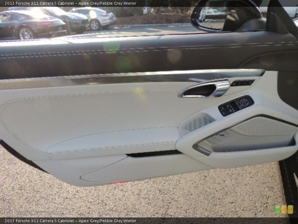 Agate Grey/Pebble Grey Interior Door Panel for the 2013 Porsche 911 Carrera S Cabriolet #75681813