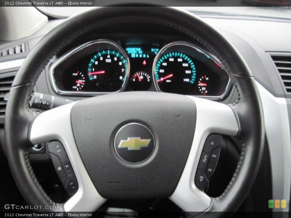 Ebony Interior Steering Wheel for the 2012 Chevrolet Traverse LT AWD #75685522