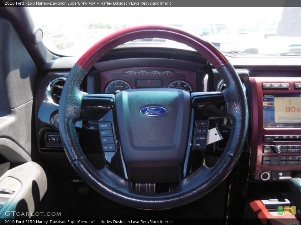 Harley Davidson Lava Red/Black Interior Steering Wheel for the 2010 Ford F150 Harley-Davidson SuperCrew 4x4 #75691136