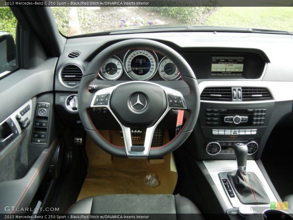 Black/Red Stitch w/DINAMICA Inserts Interior Dashboard for the 2013 Mercedes-Benz C 250 Sport #75707055