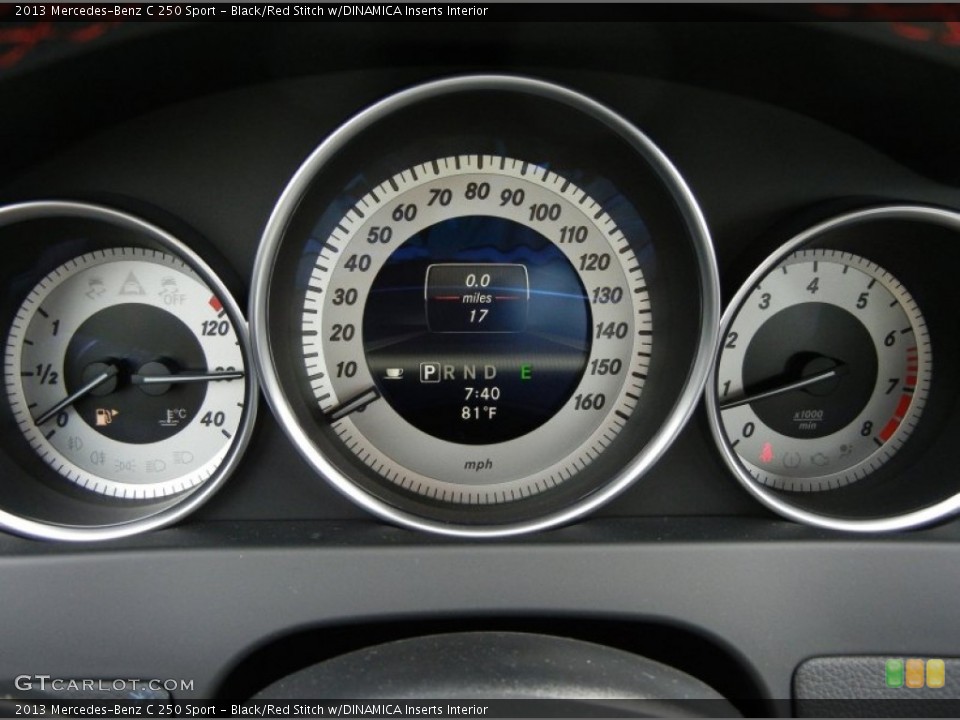 Black/Red Stitch w/DINAMICA Inserts Interior Gauges for the 2013 Mercedes-Benz C 250 Sport #75707073