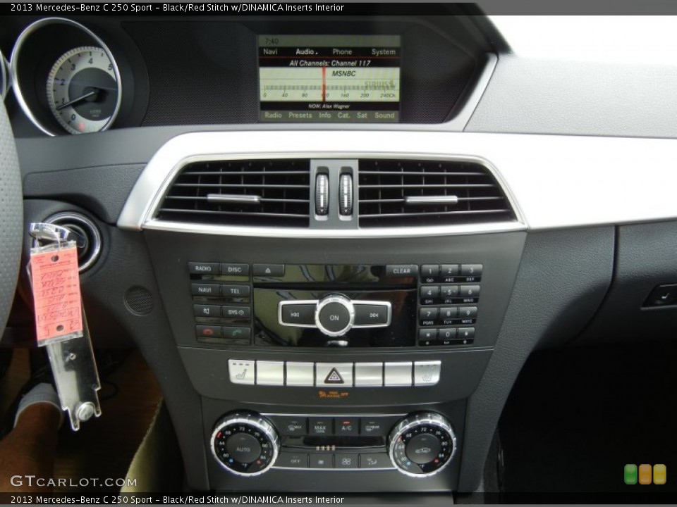 Black/Red Stitch w/DINAMICA Inserts Interior Controls for the 2013 Mercedes-Benz C 250 Sport #75707094